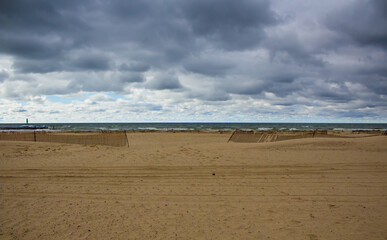 storm clouds over the beach at Holland Michigan