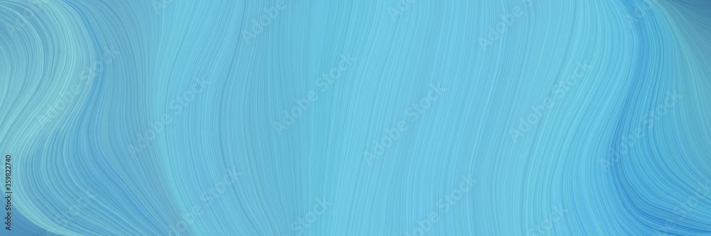 Poster soft abstract artistic waves graphic with curvy background design with sky blue, steel blue and cade