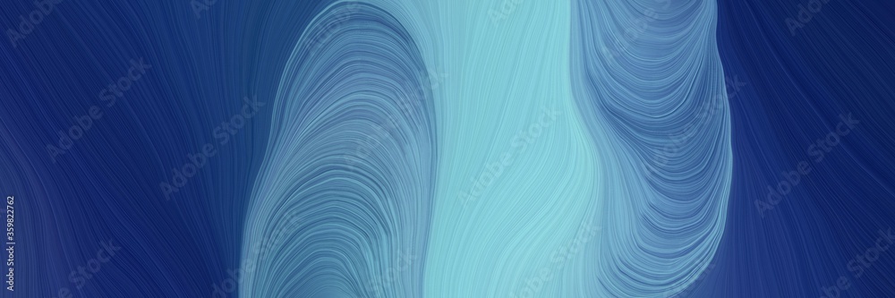 Poster soft artistic art design graphic with modern soft swirl waves background design with midnight blue, 