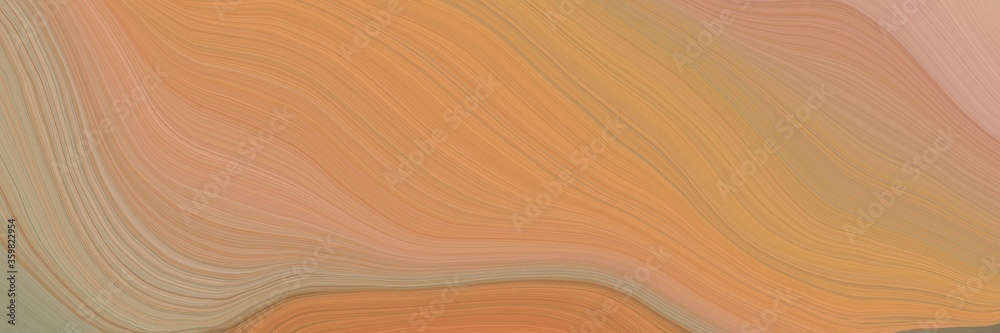 Poster soft abstract art waves graphic with modern curvy waves background design with peru, dark khaki and 