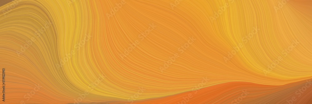 Poster soft background graphic with modern soft curvy waves background illustration with golden rod, coffee