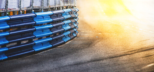 Blue Barrier line racing track , motorsport © Champ