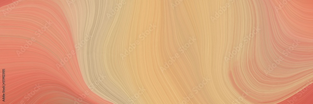 Aufkleber soft abstract art waves graphic with elegant curvy swirl waves background design with dark salmon, burly wood and indian red color