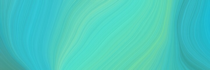 soft abstract artistic waves graphic with curvy background illustration with medium turquoise, aqua marine and blue chill color