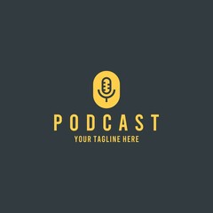 Modern Podcast template logo design