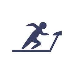 Man avatar running on treadmill silhouette style icon vector design
