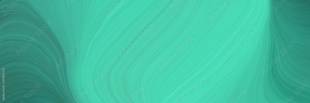 Aufkleber soft creative waves graphic with modern soft swirl waves background illustration with medium turquoi