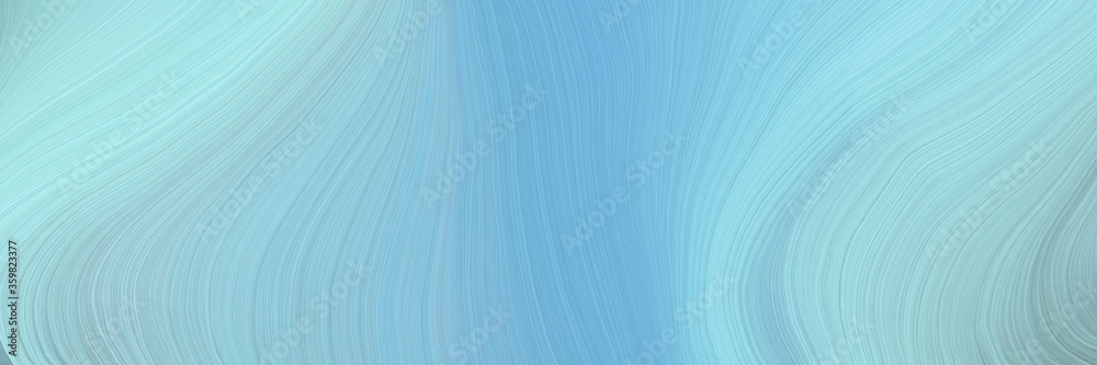 Aufkleber soft abstract artistic waves graphic with modern soft swirl waves background illustration with sky blue, corn flower blue and pale turquoise color
