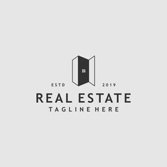 Modern house real estate minimalist logo design