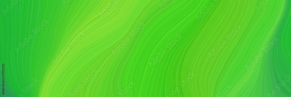 Poster soft abstract art waves graphic with smooth swirl waves background illustration with moderate green,