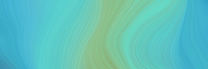 soft artistic art design graphic with contemporary waves illustration with medium turquoise, dark sea green and light sea green color