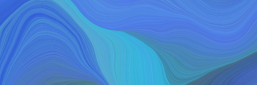 soft abstract artistic waves graphic with modern waves background illustration with royal blue, medium turquoise and teal blue color © Eigens