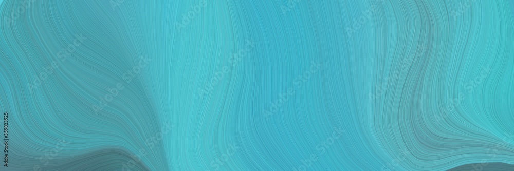 Leinwandbilder soft abstract art waves graphic with modern soft curvy waves background design with medium turquoise