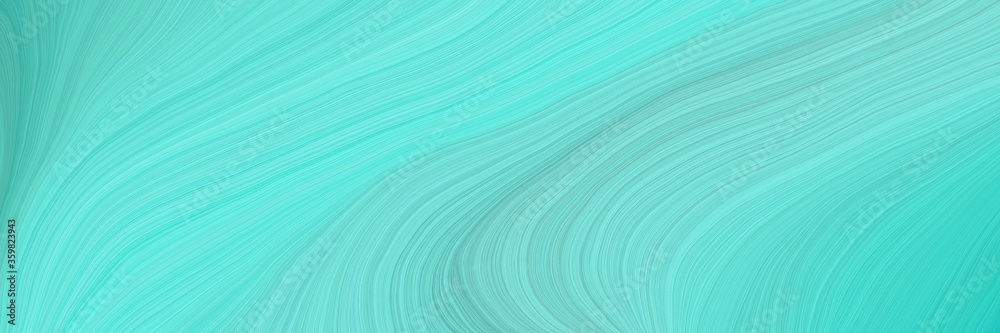 Aufkleber soft abstract artistic waves graphic with smooth swirl waves background illustration with medium turquoise, aqua marine and cadet blue color
