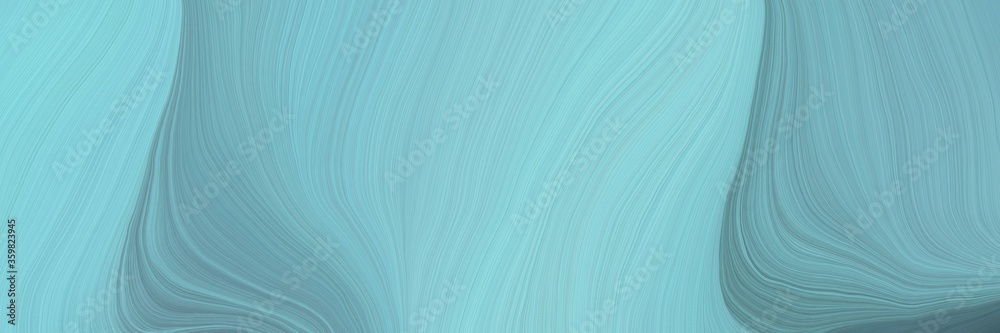 Poster soft background graphic with modern soft swirl waves background illustration with sky blue, cadet blue and blue chill color
