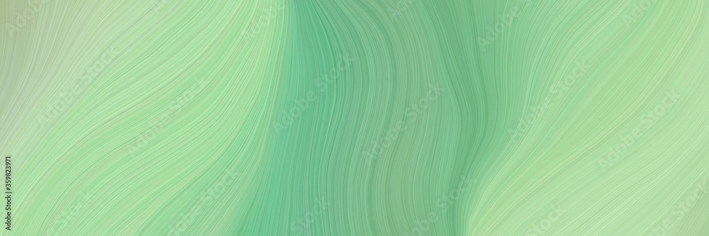 Poster soft creative waves graphic with elegant curvy swirl waves background design with dark sea green, as