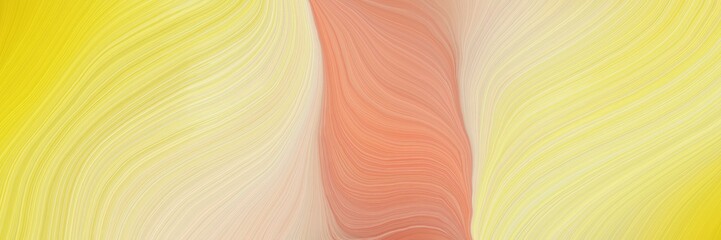 soft creative waves graphic with abstract waves illustration with khaki, pale golden rod and vivid orange color