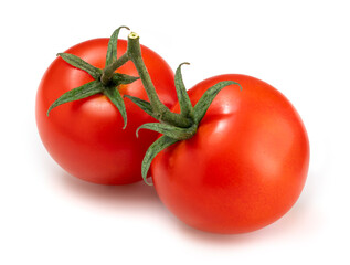 Red Tomato isolated on white background, Fresh Tomatoes and slice on white.