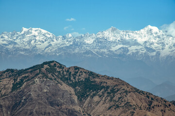Mountains in the snow uttarakhand india