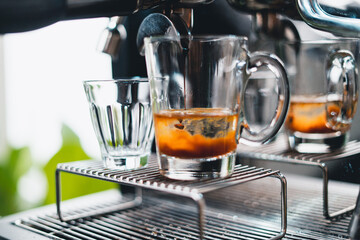Make coffee from the machine at home.