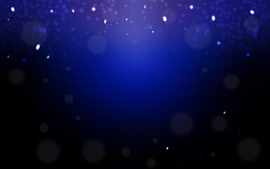 Fototapeta premium Dark BLUE vector pattern with christmas snowflakes. Glitter abstract illustration with crystals of ice. Pattern for new year leaflets.