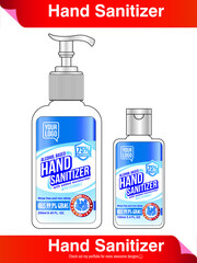 Hand sanitizer label design vector graphic template for packaging design.