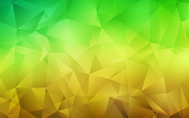 Obraz premium Light Green, Yellow vector polygon abstract backdrop. Glitter abstract illustration with an elegant triangles. Pattern for a brand book's backdrop.