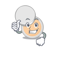 Jar powder makeup cartoon picture design showing OK finger pose