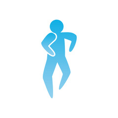 Man avatar running gradient style icon vector design