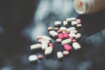 medicine tablet on table