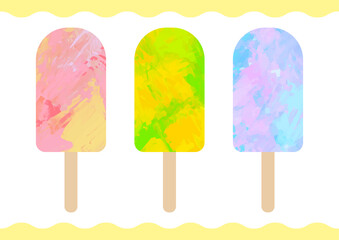 ベクター　カラフルなアイスキャンディーのイラスト