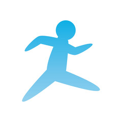 Man avatar running gradient style icon vector design