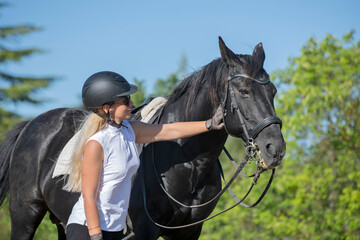 riding girl and horse