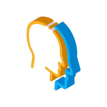 human head copy silhouette icon vector. isometric human head copy silhouette sign. color isolated symbol illustration