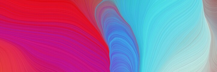 Fototapeta premium colorful vibrant creative waves graphic with smooth swirl waves background illustration with sky blue, medium violet red and royal blue color