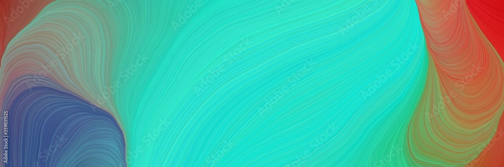 Aufkleber colorful vibrant abstract artistic waves graphic with curvy background illustration with medium turq