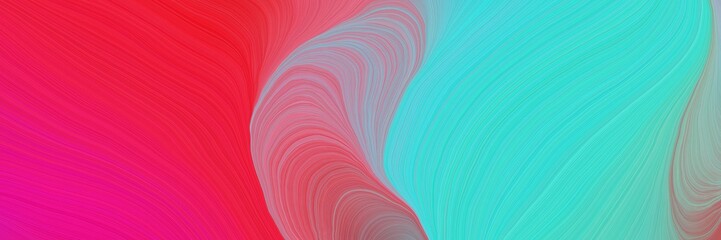 colorful vibrant abstract artistic waves graphic with contemporary waves illustration with turquoise, crimson and medium aqua marine color