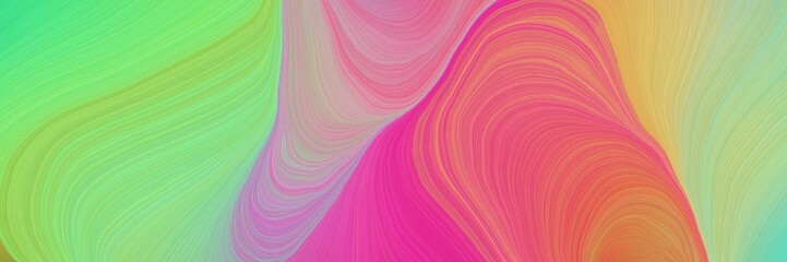 Obraz premium colorful vibrant abstract artistic waves graphic with modern curvy waves background illustration with dark sea green, mulberry and light coral color