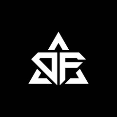 DF monogram logo with diamond shape and triangle outline