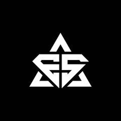 ES monogram logo with diamond shape and triangle outline