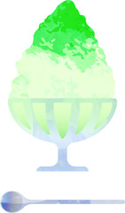 shaved ice-illustration-かき氷-メロン