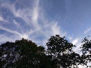 dramatic clouds and blue sky
