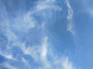 dramatic clouds and blue sky