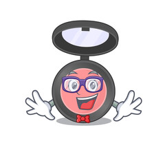 Naklejka premium A caricature drawing of nerd pink blusher wearing weird glasses