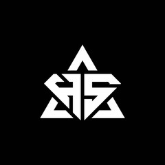 Obraz premium HS monogram logo with diamond shape and triangle outline