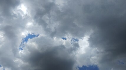 dramatic clouds and blue sky