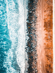 Aerial photograph of the coastline in Veracruz Mexico