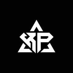 Obraz premium KP monogram logo with diamond shape and triangle outline