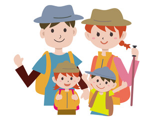 家族でハイキング