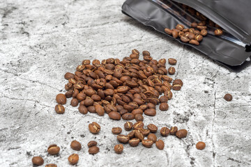 coffee beans on a light background
